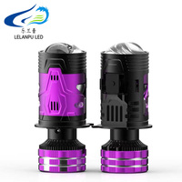 LELANPU Mini projecteur Bi-LED H4, phare LED pour voiture, haute puissance, refroidissement par ventilateur, lampe de phare de voiture pour la rénovation de véhicules, usine