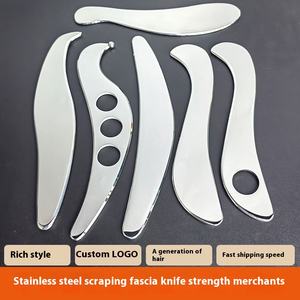 Ensemble Gua Sha en métal pour la relaxation profonde du méridien, en acier inoxydable - Product Image 2