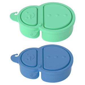 Boîte <span class=keywords><strong>à</strong></span> goûter portable en silicone réutilisable <span class=keywords><strong>à</strong></span> deux compartiments pour enfants avec couvercle anti-fuite - Product Image 3