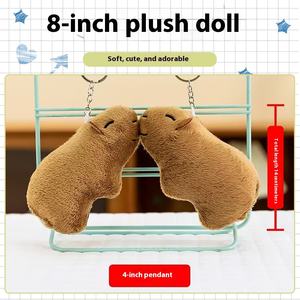 Llavero de Peluche de Capibara DHF, Adorable Animal de Peluche, <span class=keywords><strong>Mini</strong></span> Colgante, Regalo para Niños, Muñeco de Capibara con Mochila de Tortuga y Papas Fritas - Product Image 3