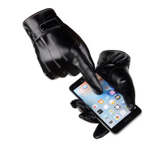 Gants en cuir unisexes à écran tactile transfrontalier, gants d'hiver chauds, imperméables, coupe-vent, rembourrés en velours, gants d'extérieur - Product Image 3