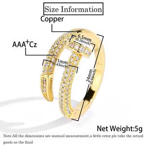 Hip Hop Popular Jewelry Zircon Nail <b>Ring</b> Men's Jewelry <b>Couple</b> <b>Ring</b> - Product Image 6