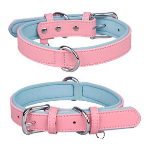 Best Verkochte Hoge Kwaliteit Zwart Bruin Roze Blauw Aangepaste Naam Lederen Kat Hond Halsband - Product Image 4