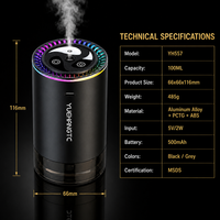 Diffuseur d'arômes intelligent pour voiture, rechargeable par USB, commande tactile, lumière ambiante RGB, projection de ciel étoilé, vaporisateur de parfum