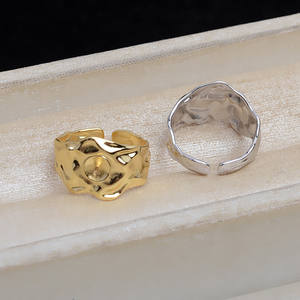 Bague ajustable en argent S925 Wenchi, design Alien ouvert, taille 7-10, support pour perles, composants de bijoux - Modèle Chine - Product Image 1