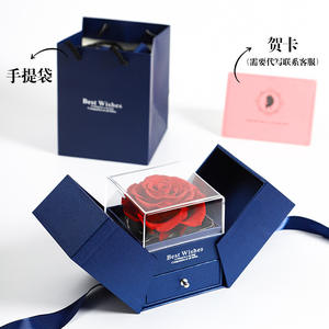 Scatola <span class=keywords><strong>Regalo</strong></span> con Collana Quadrata a Fiore Eterno con Doppio Cassetto per <span class=keywords><strong>Regalo</strong></span> di <span class=keywords><strong>Natale</strong></span> e San Valentino per la <span class=keywords><strong>Fidanzata</strong></span> - Product Image 5