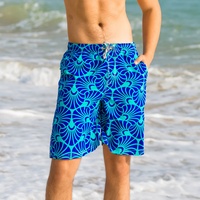 Shorts de surf décontractés et amusants, taille mi-haute, longueur genou, 100% polyester, motif décoratif, style surfer