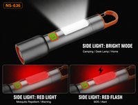 Lampe torche puissante en alliage d'aluminium rechargeable, rétractable, étanche, 3000 lumens, portée du faisceau 400-500 m, mise au point réglable