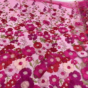 <span class=keywords><strong>Tela</strong></span> de <span class=keywords><strong>Tul</strong></span> con Encaje Floral 3D en Color Blanco, Precio al <span class=keywords><strong>por</strong></span> Mayor, Bordado <span class=keywords><strong>por</strong></span> <span class=keywords><strong>Metros</strong></span> - Product Image 4