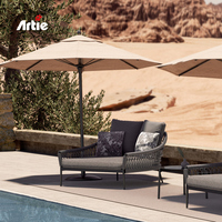 Artie Hotel Resort meubles en aluminium moderne plage lit de jour mobilier d'extérieur hôtel piscine Chaise longue lit