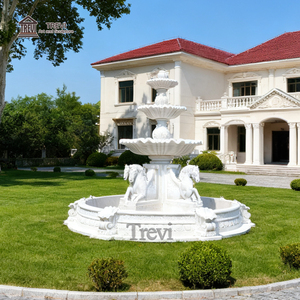 Tevi Art <span class=keywords><strong>Villa</strong></span> House giardino esterno giardino naturale fontana in marmo bianco con statue di cavallo scultura per ingresso vialetto - Product Image 6