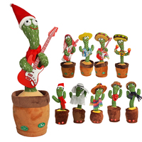 Jouets promotionnels bon marché, adorable pot de fleurs en peluche, cactus dansant qui tourne, poupée parlante, chantant, musique, cactus dansant en peluche