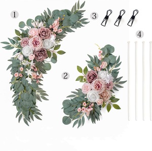 Venta al por mayor boda señalización <span class=keywords><strong>esquina</strong></span> flor colorido artificial simulado evento Fiesta decoración escenario telón <span class=keywords><strong>de</strong></span> fondo ramo <span class=keywords><strong>de</strong></span> novia - Product Image 3