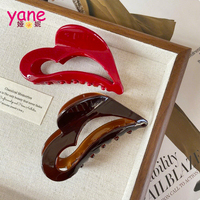 Barrettes à cheveux en acétate de cellulose écologiques de haute qualité en forme de cœur de 9 cm pour femmes, pour la Saint-Valentin