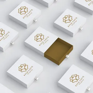 Umwelt freundliche benutzer definierte Logo gedruckt harte starre Recycling-Stil Pappe Schmuck Verpackung Schiebe Geschenk papier Schublade Box