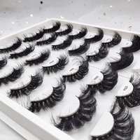 Dd b curl bandes de cils en faux vison vente en gros plateaux de cils incurvés profonds packs boîte avec logo cils incurvés profonds