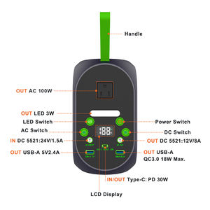 YABO Nouvelle Arrivée Station d'Énergie Solaire Portable 120W Onde Sinusoïdale Pure Sorties AC/DC Batteries Externes - Product Image 3