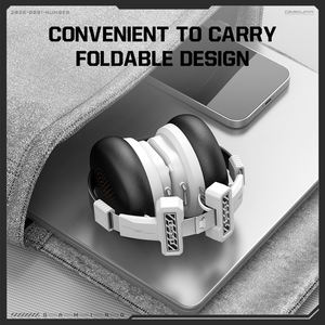 ONIKUMA GT803 <b>Wireless</b> Wired Dual Mode Headphones, White, Black USB-C Headphones, Foldable Ear Headphones - Product Image 3