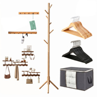 Porte-manteau mural en bois robuste et moderne – Organisateur de rangement gain de place pour vêtements dans le salon