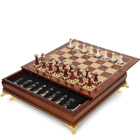 Coffret Cadeau d'Échecs de Luxe, Pièces d'Échecs en Métal Électroplaqué, Échiquier Pliant en Bois, Jeu d'Échecs en Acrylique Grande Taille