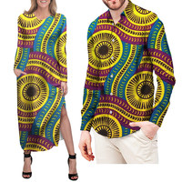 Ensembles de vêtements pour couples pour la Saint-Valentin, robe slim, motifs africains Kitenge, chemises pour hommes, ensemble de 2 pièces pour couples, logo personnalisé