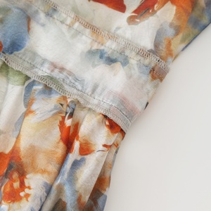 Abito Lungo Elegante da Donna Estate 2024, Produzione Cut and Sew di Alta Qualità, Stampa Floreale Multicolore con Volant e Cintura - Product Image 5