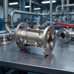 Vanne à bille à passage complet en acier au carbone CF8 CF8M 1/4"-4" 150 #   Robinet à levier industriel à brides BSP NPT pour eau, huile et gaz - Product Image 3