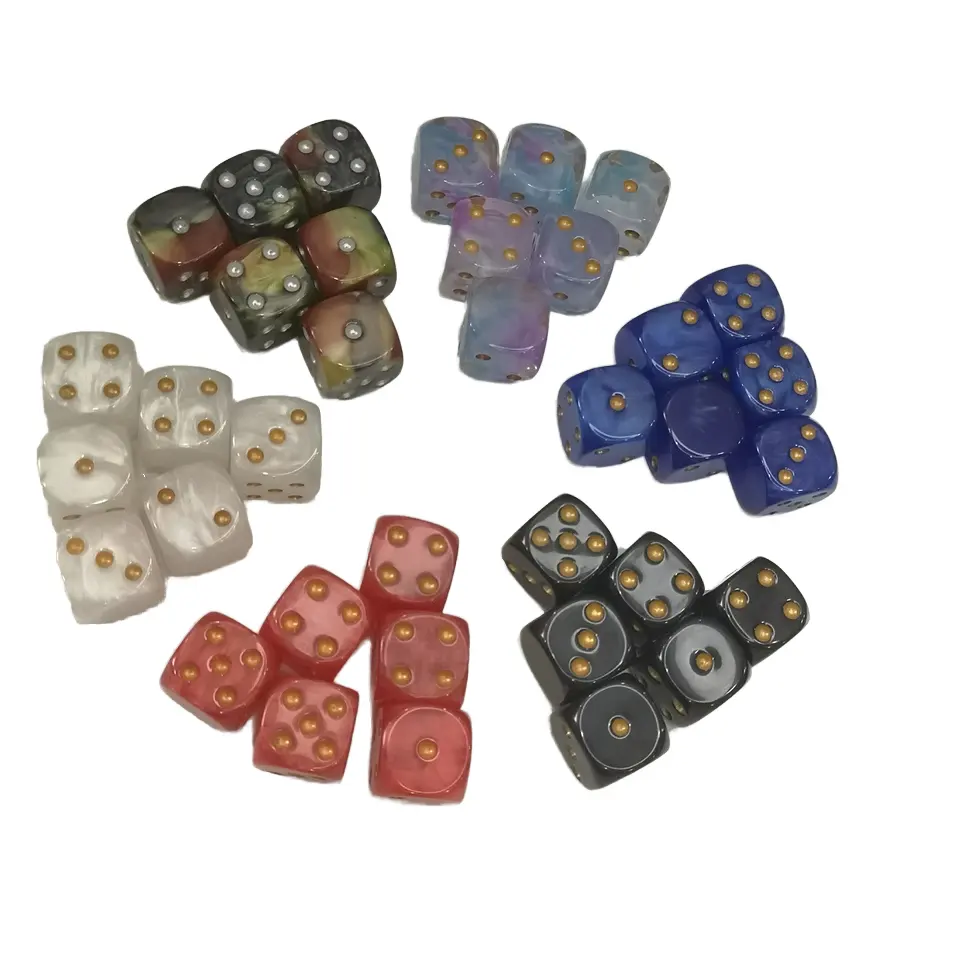 6 Sided Marble Vortex Dice Resin Dnd Rpg Dice Board Or Card Games Dungeons And Dragons Plastic Dice 16Mm