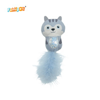 Famipet Fabricant Personnalisé Nouvelle Queue de Plume Conception Animale Chaton Jouet Doux En Peluche En Peluche Pet Chat Jouet Ensemble avec Cataire