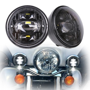 ไฟตัดหมอก LED ขนาด 4.5 นิ้ว สีดำ/โครเมียม สำหรับ Harley Electra Glide FLHRC และ <span class=keywords><strong>Road</strong></span> <span class=keywords><strong>King</strong></span> อุปกรณ์ตกแต่งรถมอเตอร์ไซค์ ไฟส่องสว่าง - Product Image 1