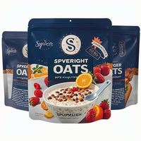 Sachet Doypack Personnalisé Refermable avec Fermeture Zip, Imprimé par Héliogravure, Anti-humidité, Stratifié PE, pour Céréales, Fruits et Flocons d'Avoine