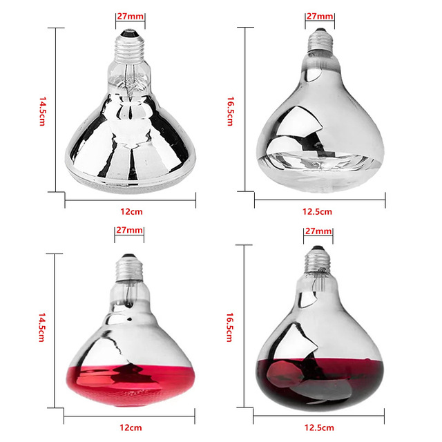 Manufacturer-Grade Thickened Insulated Waterproof Explosion-Proof Infrared Heating Brooding Lamp Bulb for Livestock Raising