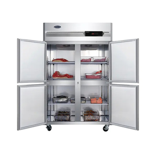 Réfrigérateur commercial à quatre portes vertical en acier inoxydable grande capacité, dégivrage manuel, contrôle numérique de la température, LED - Product Image 1