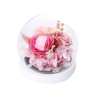 Crystal Ball Rose Immortal Immortal Flower Glass Dome Romantic Girlfriend Lover Proposal Wedding Gift Manufacturer Wholesale