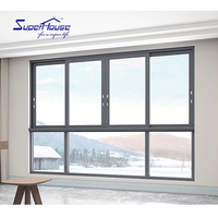 Ventana Corredera de Aleación de Aluminio Personalizada, Vidrio Triple Aislante Low-E, Estilo Moderno Minimalista para Interiores de Dormitorios y Cocinas