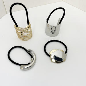 Mode Europe et amérique haut noir élastique métal <span class=keywords><strong>cheveux</strong></span> cordes alliage métal géométrique U forme attaché bande <span class=keywords><strong>de</strong></span> <span class=keywords><strong>cheveux</strong></span> queues <span class=keywords><strong>de</strong></span> <span class=keywords><strong>cheval</strong></span> pour les femmes - Product Image 2