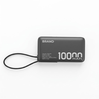 Batterie externe portable 10000 mAh grande capacité avec charge rapide PD45W, câble intégré, affichage de puissance TFT et prise en charge du mode de charge au goutte-à-goutte