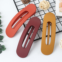 Épingles à cheveux elliptiques givrées de couleur unie, épingles à cheveux élégantes pour femmes, grande pince à cheveux en bec de canard mate, accessoires pour femmes