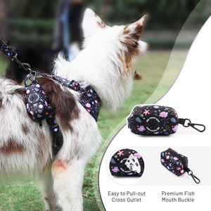 도매 럭셔리 패션 간단한 L 맞춤형 크로스 보더 애완 동물 개 하네스 조끼 단단한 폴리에스터 패딩 칼라 RIBBONS 버튼 - Product Image 6