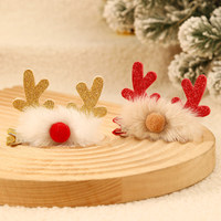 Serre-tête de Noël à motif de dessin animé et pince à cheveux en forme de bois de cerf avec décoration lumineuse – Cadeau de costume de fête