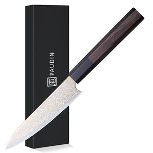 Paudin 5英寸专业67层大马士革钢，带铜元素美工刀，带10Cr芯高品质菜刀 - Product Image 1