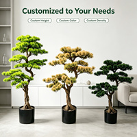 Bonsai Pinus Buatan Gaya Jepang 100cm Pohon Awan Palsu dalam Pot Ramah Lingkungan Tahan UV untuk Ruang Teh Zen, Meja Kantor, Rak