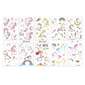 Più venduto <span class=keywords><strong>unicorno</strong></span> temporaneo tatuaggio adesivi per bambini, trasferimento di acqua Glitter Body Art, sicuro e lavabile all'ingrosso per bambini tatuaggi - Product Image 3