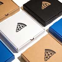 Boîte à pizza personnalisée imprimée en gros, boîte d'emballage pour pizza en carton ondulé de qualité alimentaire résistant à la graisse pour la livraison à emporter des restaurants