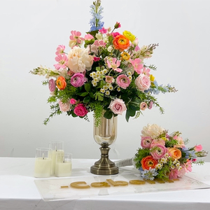 Composizioni Floreali di Lusso Couture per Centrotavola Matrimoniale, Design Autunnale con Fiori <span class=keywords><strong>Viola</strong></span> e Rosa Misti - Product Image 2