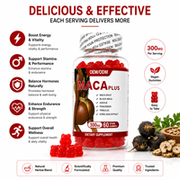 OEM ODM Gummies de Maca 300mg, Comprimés Végétaliens de Racine de Maca Noire, Produits de Beauté à Marque Blanche, Soutien Immunitaire pour Femmes, 60 Comprimés
