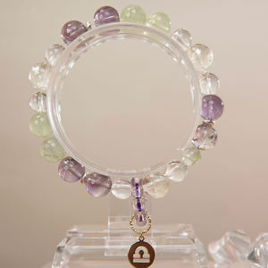 Gelang manik-manik batu alami kualitas tinggi gelang kuarsa uang tali elastis sesuai pesanan gelang horoskop kristal obat - Product Image 6