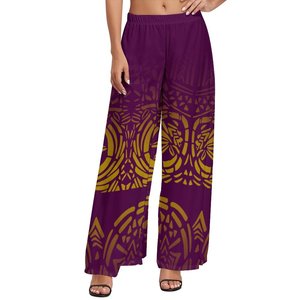 <span class=keywords><strong>Pantaloni</strong></span> lunghi <span class=keywords><strong>a</strong></span> gamba larga da donna stile Samoa bianco dorato nuovi <span class=keywords><strong>pantaloni</strong></span> oversize stampati con tatuaggio polinesiano - Product Image 4