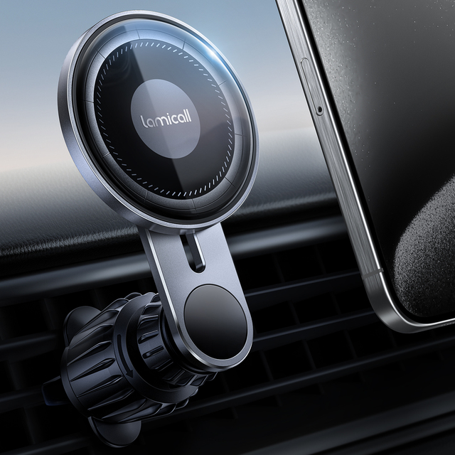 Lamicall STCV05 Magnetic Car Phone Holder With Extension Arm Air Vent Mount Not Block Airflow Adjustable Stand for Smart Phone