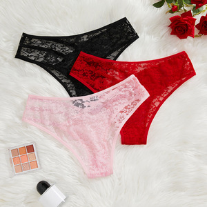 PASUXI Bragas de encaje floral con puntos negros de talle bajo para mujer, transpirables, brillantes, para damas maduras, ¡Gran oferta! - Product Image 3